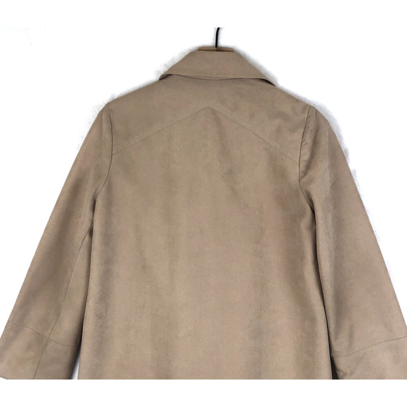 VTG All-Weather Coat Women's M Tan Grommet Clip Fasteners Pockets Puget Sounder - Picture 3 of 13